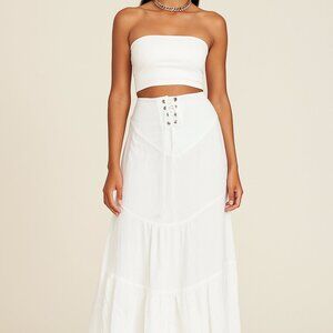Dolce Vita | Maxi Skirt | Lace Up Front White | SM